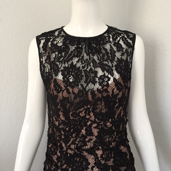 nanette lepore ruched black lace dress - Picture 4 of 12